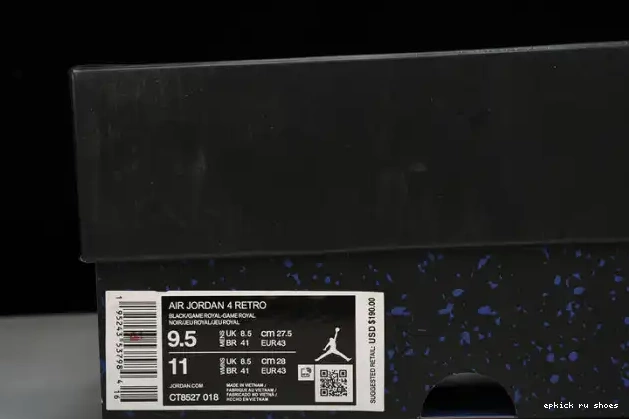 Rep Jordan CT8527-018 Royal Game Retro Black 4 0507